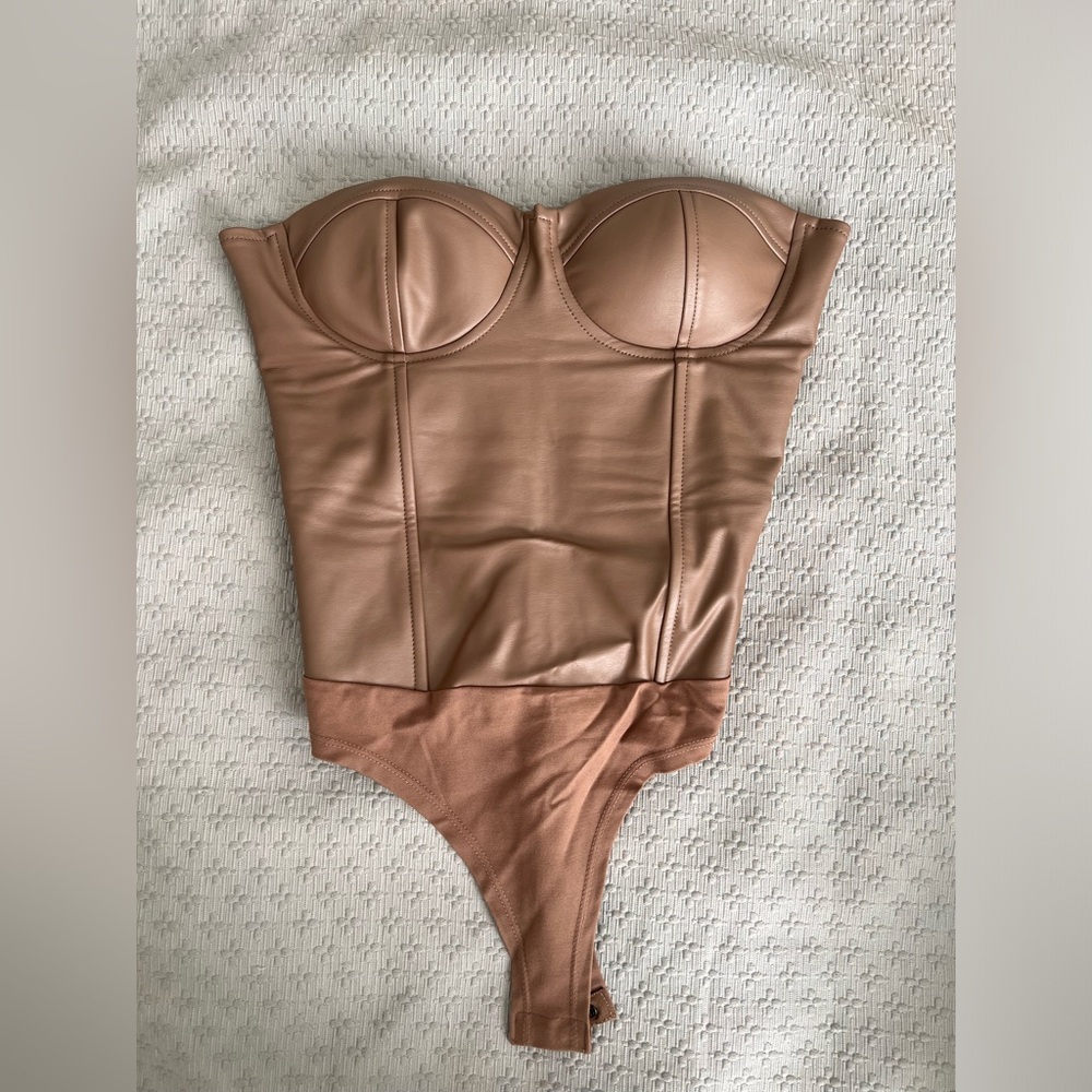 Brown leather corset